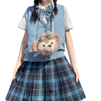 春日制服部 泠冬夜 JK制服 女士格裙 蓝色 42cm S