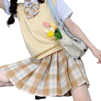 春日制服部 冰点奶酪 JK制服 女士格裙 黄色 42cm S