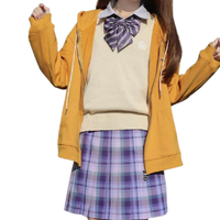 春日制服部 泡泡女巫 JK制服 女士格裙 蓝紫色 42cm S