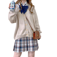 春日制服部 木棉秋 JK制服 女士格裙 奶茶色 42cm S
