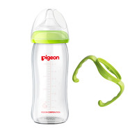 Pigeon 贝亲 婴儿自然实感宽口径玻璃奶瓶240ml(L奶嘴) QM9101