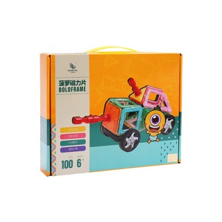 PLUS会员：bolotree 菠萝树 儿童益智拼装玩具 磁力片100pcs片 B318