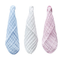 全棉時代 2100014501 嬰兒水洗紗布手帕 6條裝 藍色+粉色+白色