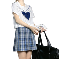 春日制服部 花绀千鸟 JK制服 女士格裙 深蓝色 42cm S