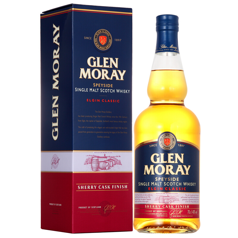 GLEN MORAY 格兰莫雷 斯佩塞 单一麦芽威士忌 40%vol 700ml