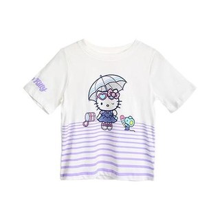 Hello Kitty 凯蒂猫 K161020 女童短袖T恤 淡紫色 120cm