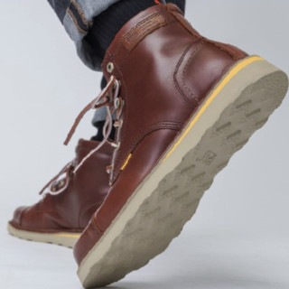 CAT 卡特彼勒 复古工靴系列 JACKSON 男士高帮工装靴 P724707J3BDC43 棕红色 40
