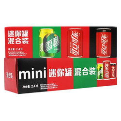 Coca-Cola 可口可樂 零度 Zero 可樂+雪碧迷你罐 碳酸汽水飲料 200ml*24罐 整箱裝
