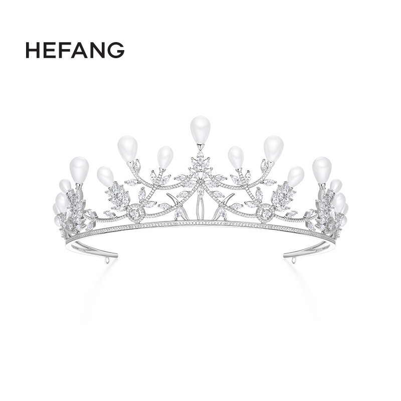 HEFANG 何方珠宝 克瑞斯冠冕 法式超仙新娘婚礼婚纱公主皇冠定制 银色