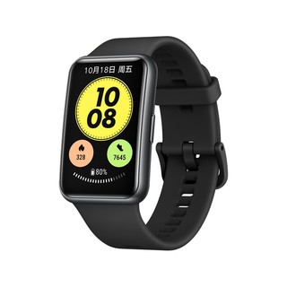 HUAWEI 华为 WATCH FIT new 智能手表 46mm 黑色表壳 曜石黑硅胶表带 (血氧、GPS、HRV、心率)