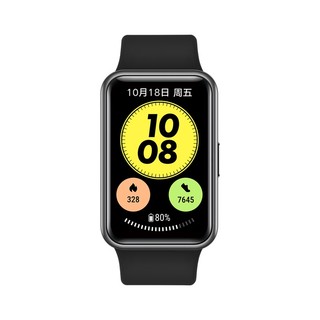 HUAWEI 华为 WATCH FIT new 智能手表 46mm 黑色表壳 曜石黑硅胶表带 (血氧、GPS、HRV、心率)