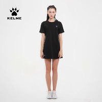 KELME 卡尔美 春夏新款爱心连衣裙女宽松短袖简约休闲运动短裙潮