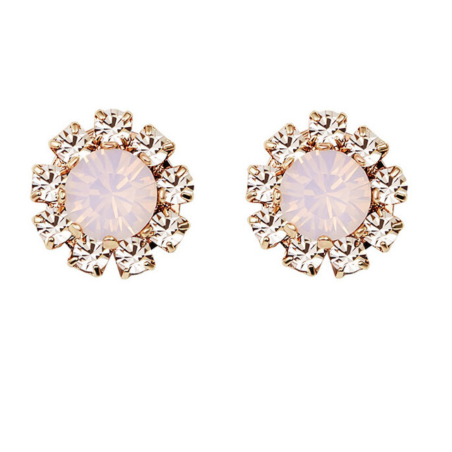 Martine Wester 瑪汀薇思 水晶耳钉 浅玫红链接