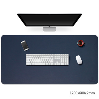 EXCO 宜适酷 1.2米超大防水皮质鼠标垫电脑办公桌垫 桌布特大号双面游戏键盘垫  蓝和黄