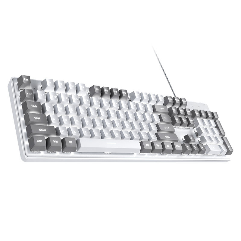 inphic 英菲克 v960 104键 有线机械键盘 白灰拼色 国产青轴 单光