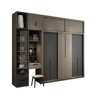 木月 雅致系列 MY1965 北欧三门衣柜+妆台+边柜+顶柜 1.6m