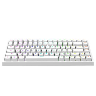 keycool 凯酷 KC84 84键 2.4G蓝牙 多模无线机械键盘 白色 国产红轴 RGB