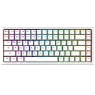 keycool 凯酷 KC84 84键 2.4G蓝牙 多模无线机械键盘 白色 国产红轴 RGB