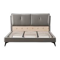 左右坐客 DR090 意式极简皮床 岩石灰 150*200cm