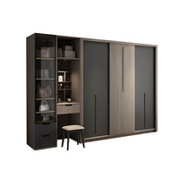 木月 雅致系列 MY1965 北欧三门衣柜+妆台+边柜 2.0m