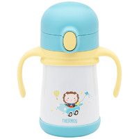 THERMOS 膳魔师 孕婴童保温杯FFH-293L吸管杯保温用品316L不锈钢双盖多用290ML学饮杯礼盒装蓝黄撞色