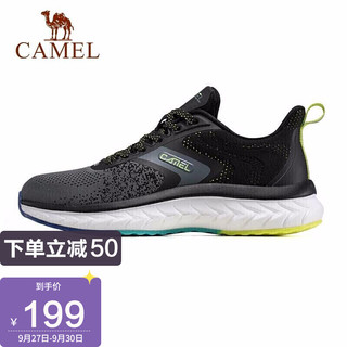 CAMEL 骆驼 运动鞋男官网跑步鞋时尚透气休闲鞋耐磨减震跑鞋 A03230L4335 黑色 42