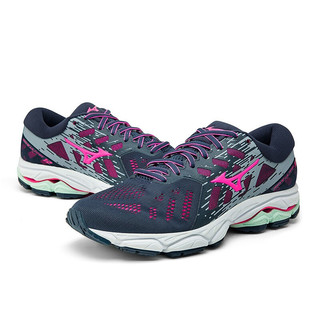 Mizuno 美津浓 Wave Ultima 12 中性跑鞋 J1GC211843 黑色/粉红 38.5