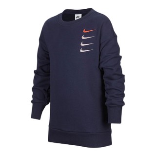 NIKE 耐克 Sportswear Swoosh 大童运动卫衣 DQ1118-451 黑曜石色 XL