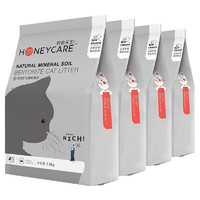 PLUS会员：Honeycare 好命天生 活性炭倍净膨润土猫砂 2.5kg*4包