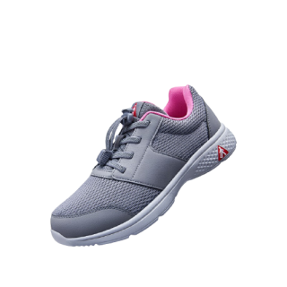 足力健 女士中老年休闲鞋 19103 灰红色 37
