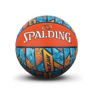 SPALDING 斯伯丁 空中大灌篮2联名款 PU篮球 77-120Y 黑蓝色 7号/标准