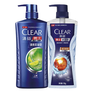 CLEAR 清扬 洗发沐浴套装活力运动沐浴露700g+100g 清爽控油洗发水720g+100g