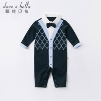 DAVE&BELLA; 戴维贝拉 davebella戴维贝拉秋季新款小童男款婴幼儿假两件宝宝连体衣DB14832