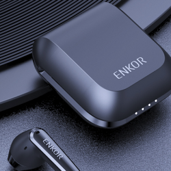 enkor恩科lilypods半入耳式真无线动圈降噪蓝牙耳机黑色