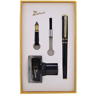 Pimio 毕加索 钢笔 709 亮黑金夹 0.5mm+1.0mm 双笔项墨水礼盒装