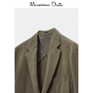 Massimo Dutti 男装 修身棉质西装男士外套 02015129514 绿色 46