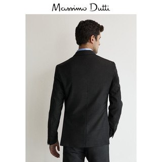 Massimo Dutti 男装 修身版羊毛男士西装外套 02006137802 灰色 46