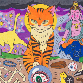 ARTMORN 墨斗鱼艺术 张亮 艺术动漫海报版画《 The Cat》29.7X42cm RISO版画 限量50版