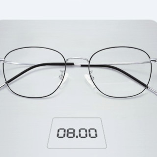 CHASM 8822 黑银色合金眼镜框+1.60折射率 防蓝光镜片