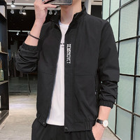 Veruya 维路雅 男士2021秋季新款韩版夹克外套 黑色 XL