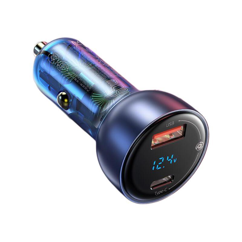 BASEUS 倍思 VCKX65C 车载充电器 USB+Type-C双口 65W