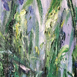 印象斑斓 阿杰 Jack《丁香鸢尾花》130x260cm 布面油画 简约框