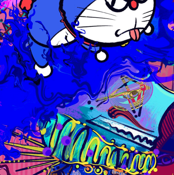 artmorn墨斗鱼艺术周杨经典卡通动漫版画a的梦60x60cm数码微喷限量60