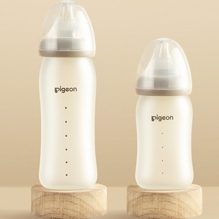 Pigeon 贝亲 简约风格系列 AA178 硅橡胶护层玻璃奶瓶 240ml L 6月+