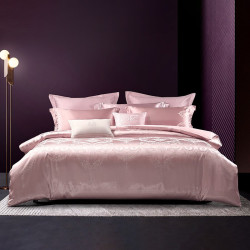 mercury水星家纺米兰之夜大提花四件套暗粉色18m床