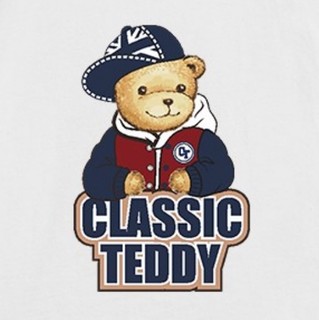 Classic Teddy 精典泰迪 儿童短袖T恤 棒球帽子熊 大红色 120cm