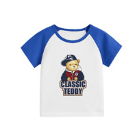 Classic Teddy 精典泰迪 儿童短袖T恤 棒球帽子熊 深海蓝 140cm