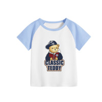Classic Teddy 精典泰迪 儿童短袖T恤 棒球帽子熊 晨风蓝 120cm
