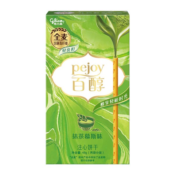 glico格力高百醇注心饼干抹茶慕斯味48g