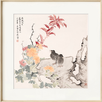 ARTMORN 墨斗鱼艺术 闫媛园 花鸟国画水墨画《凉秋九月》69×69cm 2020年 装饰画古典简约